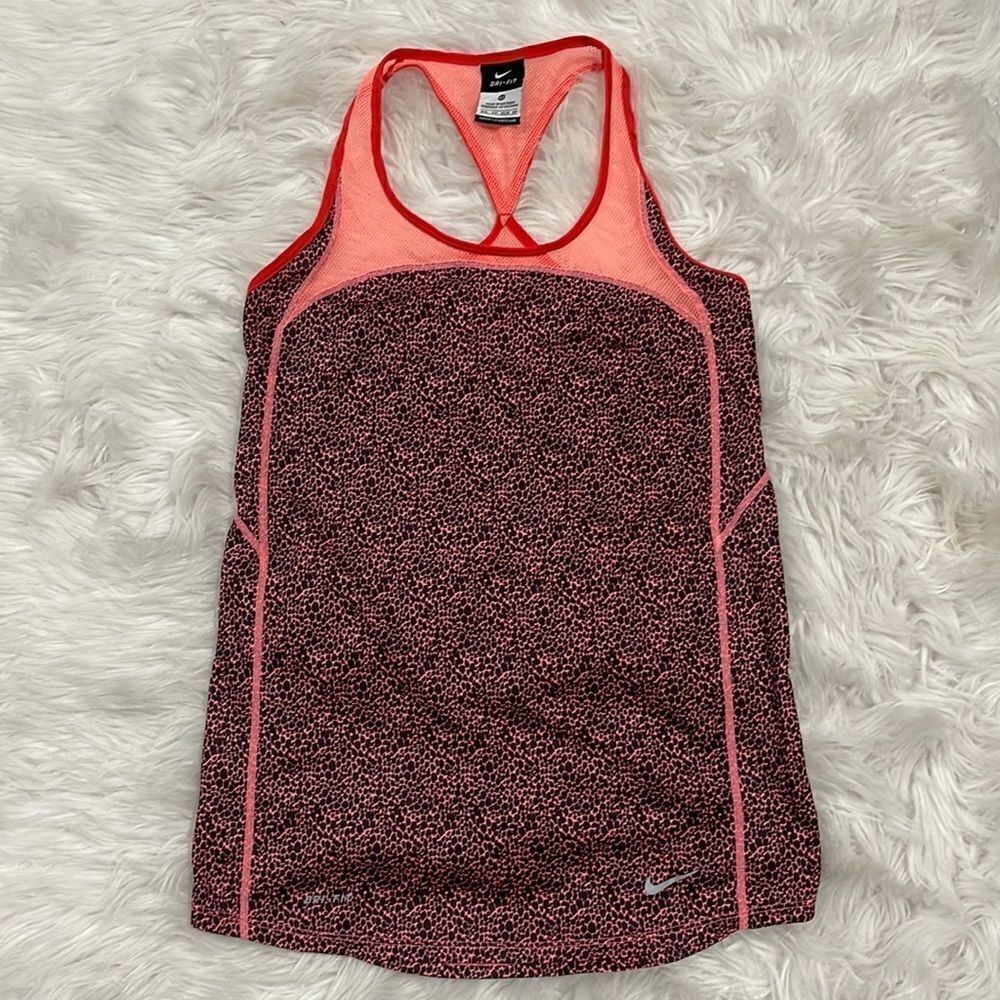 NIKE Dri-Fit Cheetah Print Mesh Tank Top Sz XS